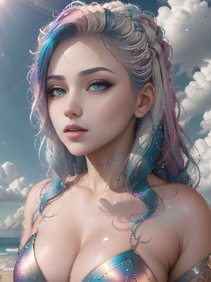 Rainbow Hair Punker 22